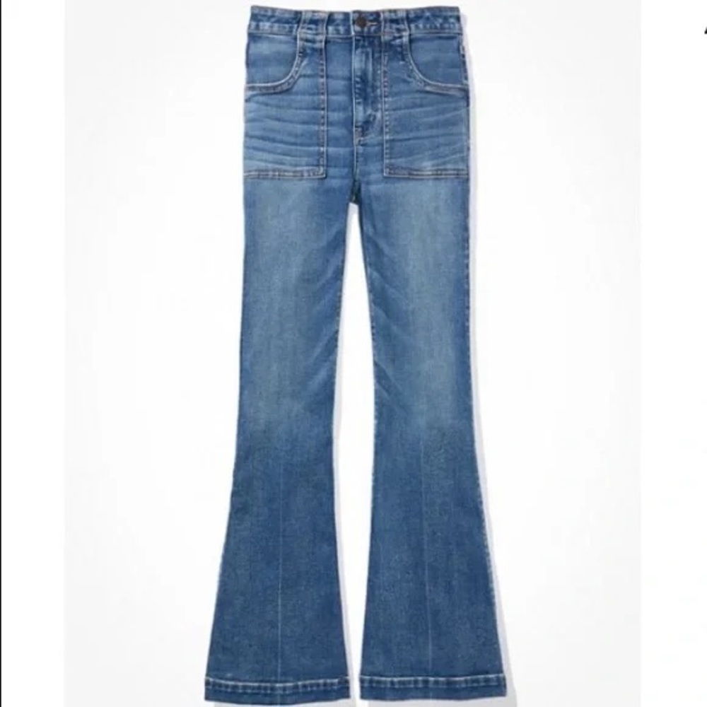 American Eagle Ne(x)t Level Strech Super High Waist Flared Jeans Size 12